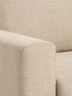 Sofa EGENSE 2-miejscowa tkanina piaskowy/kolor dębu