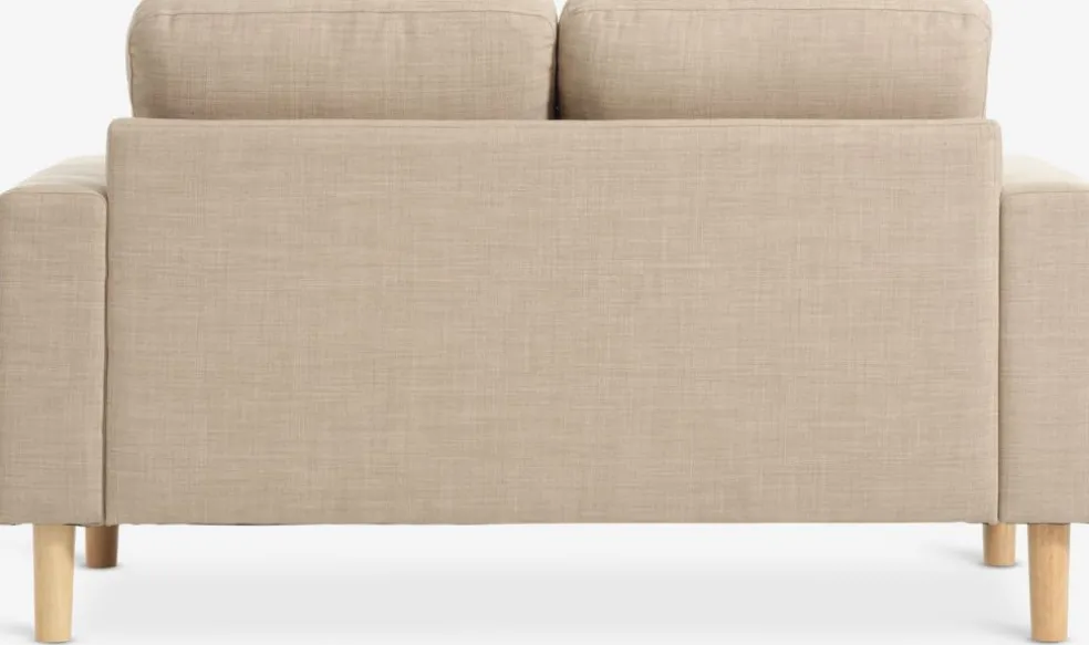 Sofa EGENSE 2-miejscowa tkanina piaskowy/kolor dębu