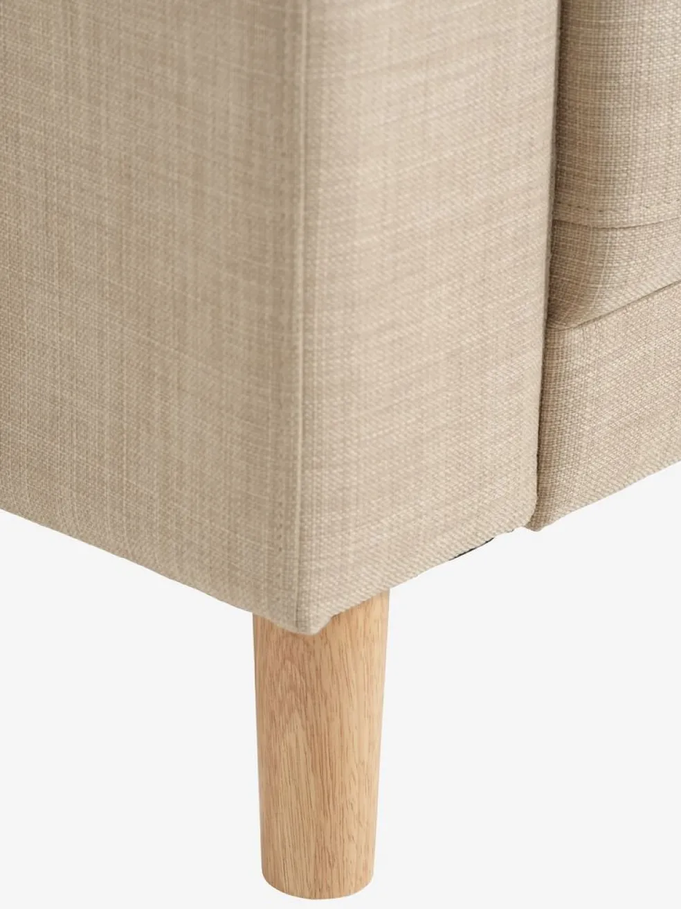 Sofa EGENSE 2-miejscowa tkanina piaskowy/kolor dębu