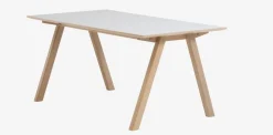 Stół EGEBJERG 90x160/250 jasnoszary/dąb