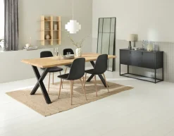 Stół ROSKILDE/ROSLEV 95x200 naturalny dąb/czarny