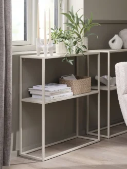 Stół-konsola VIRUM 26x80 z półką beżowy