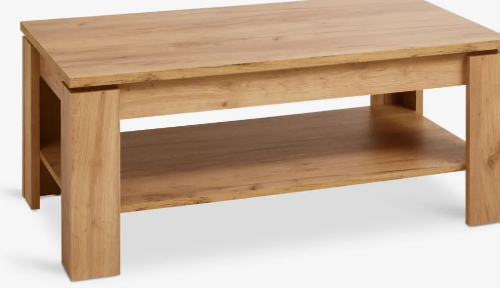 Stolik kawowy LINTRUP 60x110 1 półka naturalny kolor dębu