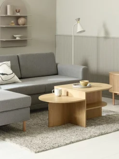 Stolik kawowy LISBJERG 60x107 w/półka naturalny kolor dębu