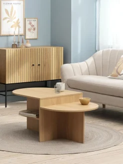Stolik kawowy LISBJERG 60x107 w/półka naturalny kolor dębu