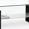 Stolik kawowy NYBORG 60x110 1 półka czarny/szkło