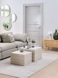 Stolik kawowy ROLSTED 58x58/50x50 kolor marmuru 2sz