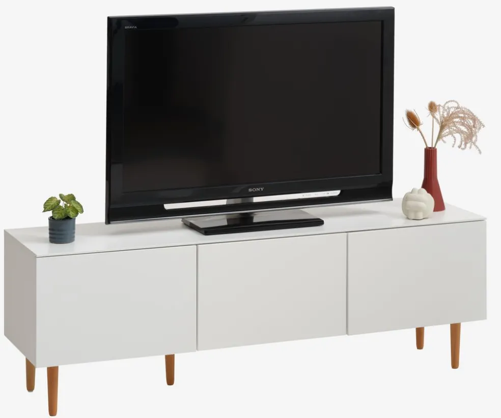 Stolik TV KORSVANG 3 drzwi biały