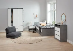 Szafa BILLUND 119x193 biały/szary