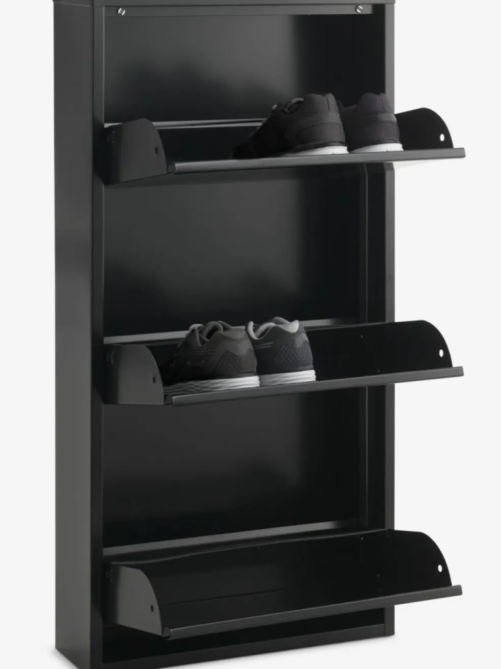 Szafka na buty HALLENSLEV 3 półki czarny