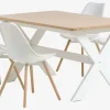 VISLINGE D150 stół natural + 4 KASTRUP krzesła biały