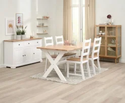 VISLINGE D190 stół natural + 4 VISLINGE krzesła natural