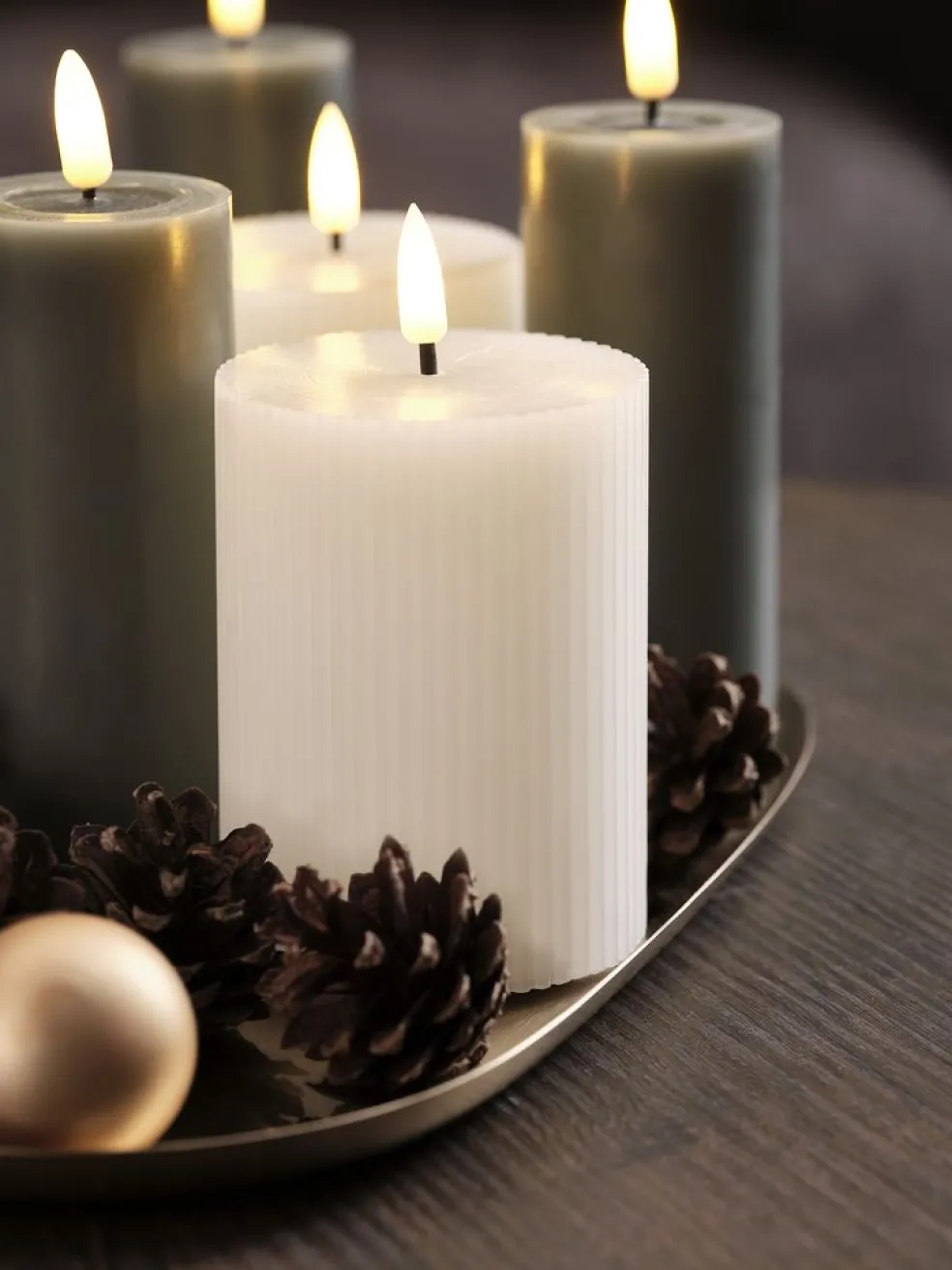Świeca LED GALAR Ś8xW13cm z wyłącznikiem czasowym biały