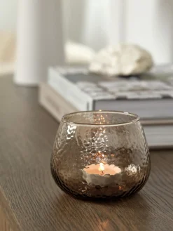 Świecznik ALLAN Ś10xW8cm brązowy