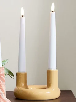 Świecznik JIM Ś13xW9cm żółty