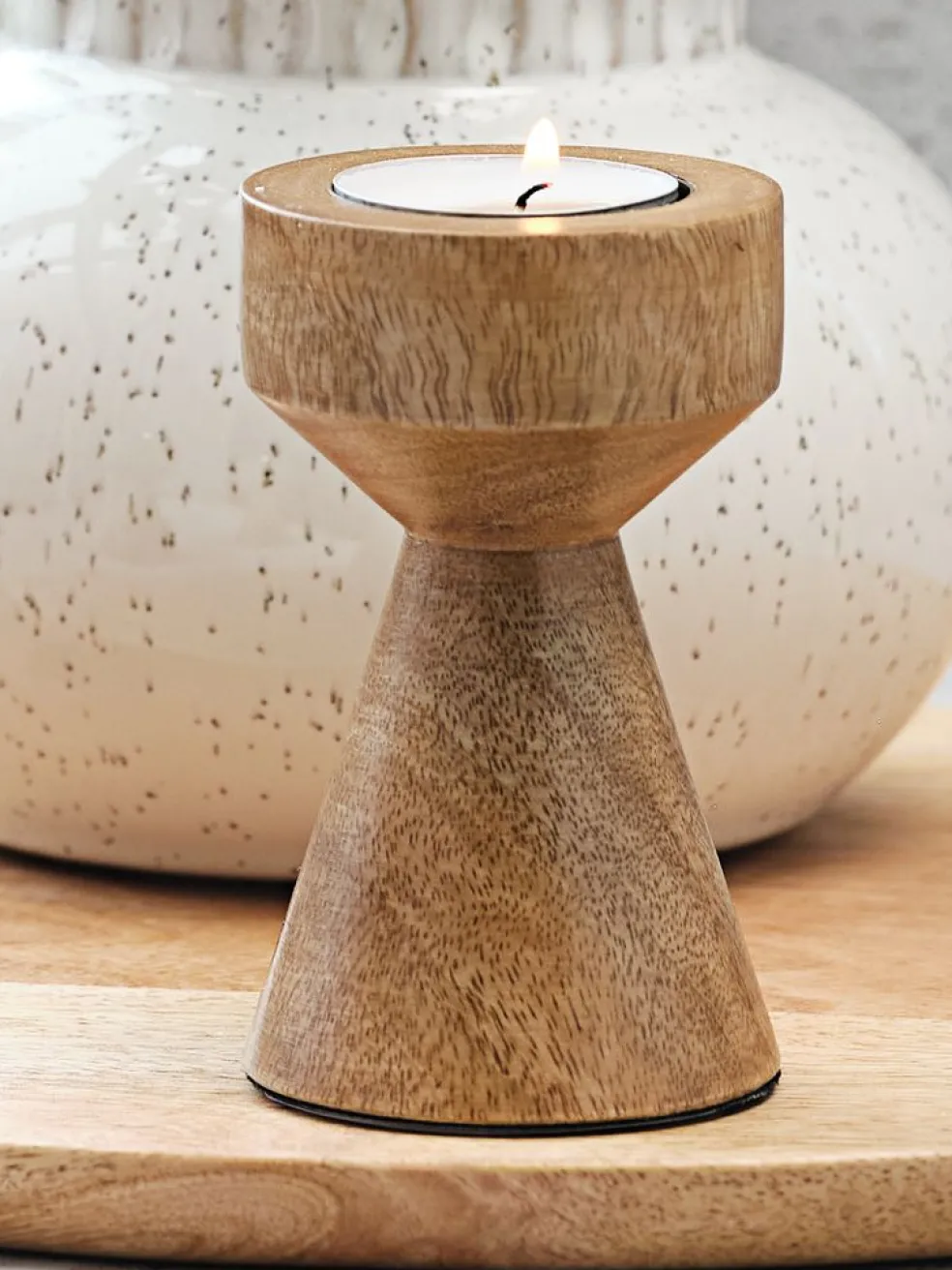 Świecznik JOHAN Ś6xW10cm drewno