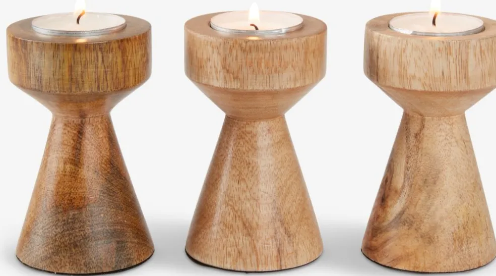 Świecznik JOHAN Ś6xW10cm drewno