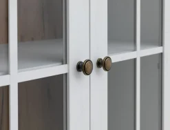 Witryna MARKSKEL 2 drzwi biały/dąb