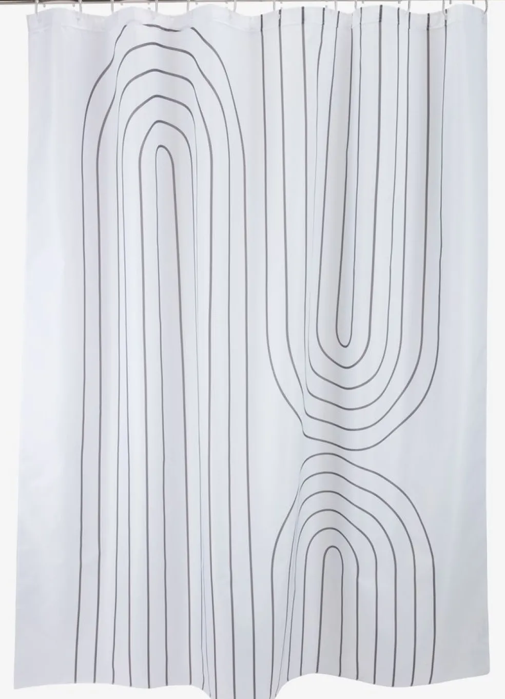 Zasłona prysznicowa HAKKAS 180x200cm biały/szary