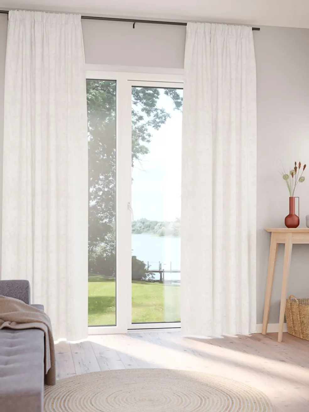 Zasłona RORE 1x140x300 mikrowłókno liście