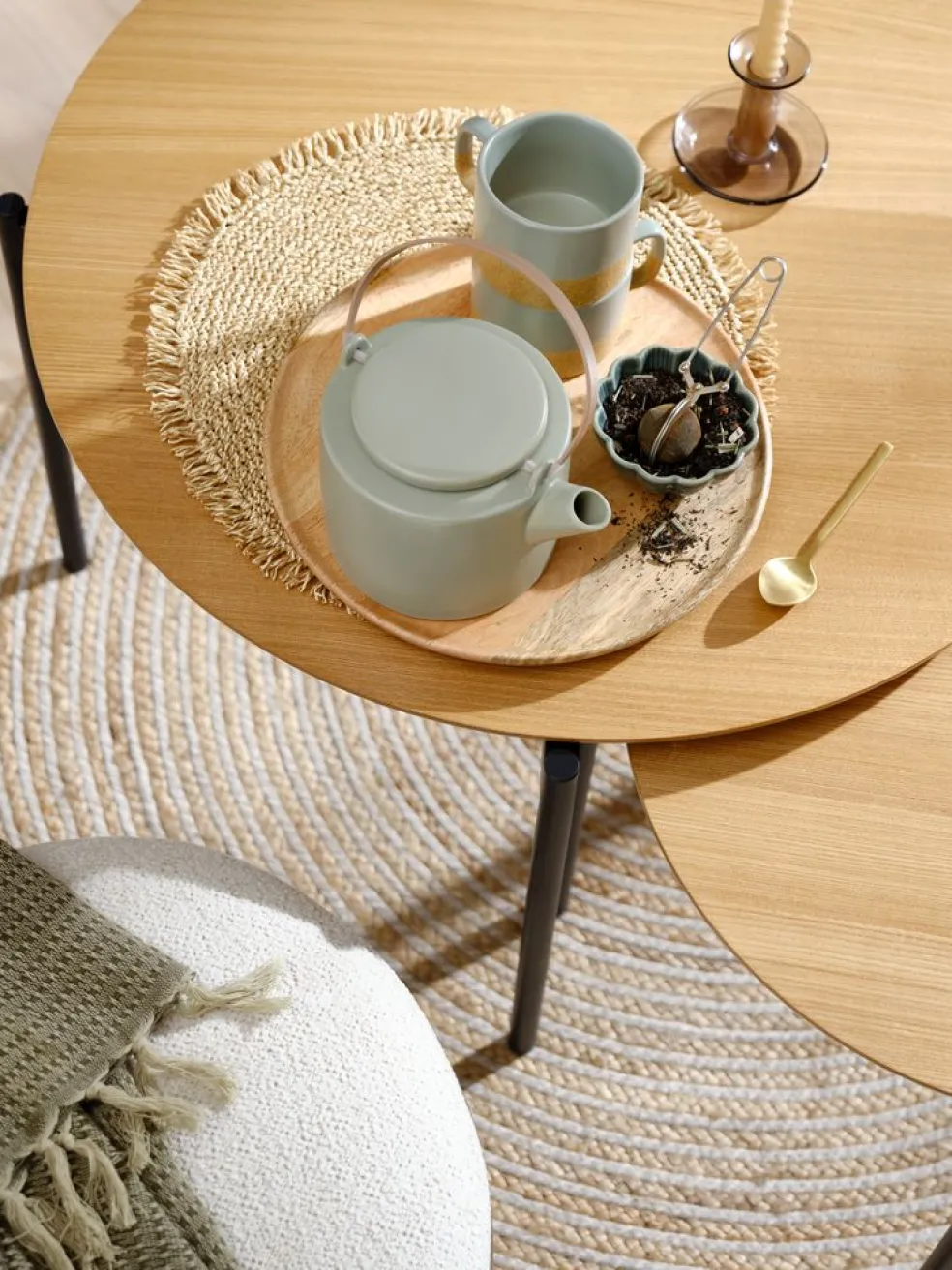 Zestaw stolików BRABRAND Ś70/50 naturalny/czarny 2 szt.